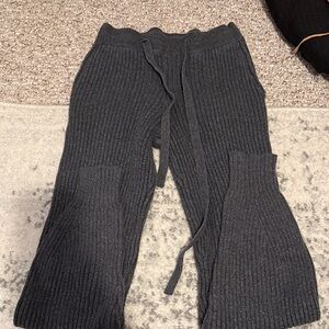 Cozy Gray Knit Kids Pants